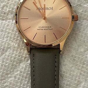 Monroe Rose Gold Dial Watch with Gray Strap